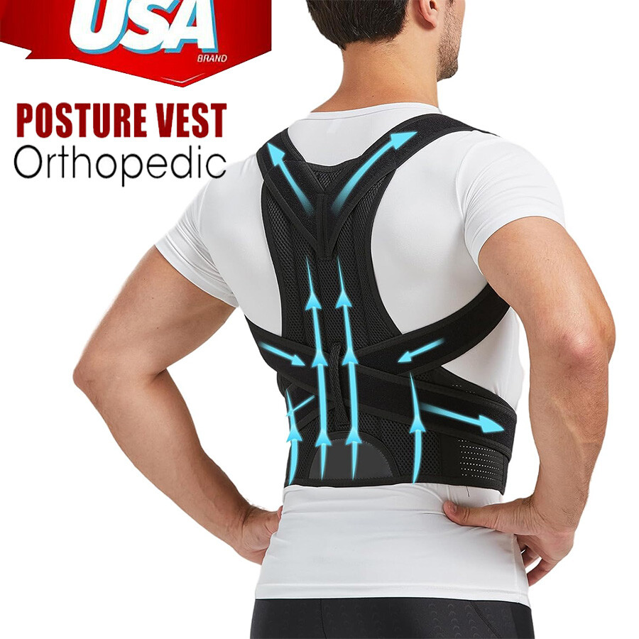 Adjustable Posture Corrector Back Straightener Support Shoulder Brace Men Women