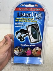 Listen Up Personal Sound Amplifier With Ear Buds As Seen On TV Factory Sealed
