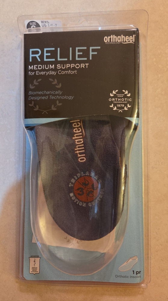 Orthaheel Relief Medium Support 3/4 Length Insole Small Men’s 5.5-7 Women 6.5-8