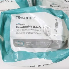 Tranquility Youth & Adult Disposable Briefs, Diapers, Underwear – XS – Lot of 60