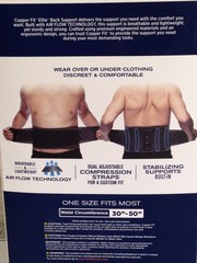 Elite Copper Back Support Compression Adjustable Straps