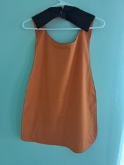 Orange and Black Adult Bib, Handmade , 35 1/2” by 21 ½”, reversible