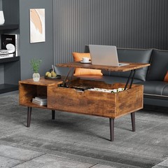 Sweetcrispy Lift Top Coffee Tables For Living Room Small Rising Wooden Center