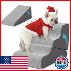 Gardner Pet Dog Stairs For Small Dogs 16.5 H 2 In 1 Transformable 3-Step Pet