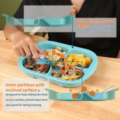 Adaptive 4-Compartment Divided Plate Non-slip Melamine for Elderly Dementia