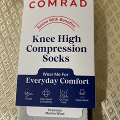 Comrad Knee High, Moderate Compression Socks Men Sz 8.5-10; Women Sz 8-10.5
