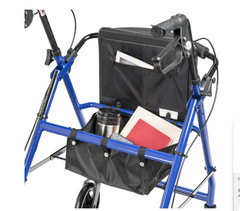 Drive Medical Four Wheel Rollator Rolling Walker with Fold Up Removable Back Sup