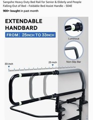 Heavy Duty Bed Rail Senior Elderly Falling Out of Bed Fall Prevention Armrest