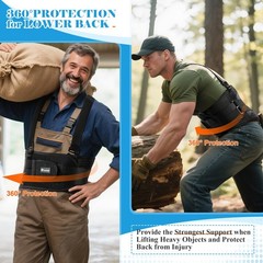 KOPUREY Work Back Brace with 2 Removable Suspender Shoulder Straps for Heavy