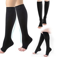 Breathable Fabric Medical Compression Socks Open Toe Stockings for Women Men USA