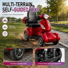 500 lbs 4 Wheel Mobility Scooter 500W All Terrain Fast Mobility Scooter 15 MPH