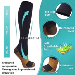 Pantorrilla Ancha Medias De Compresion Para Mujeres Hombres Graduada 3/6 Pares