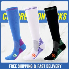 3Pare medias de compresion para varices 20-30punta hombre mujer Black+Blue+White