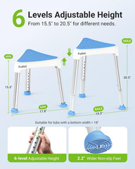 Space-Saving Triangular Shower Chair for Elderly and Disabled, 400 Lbs Adjustabl