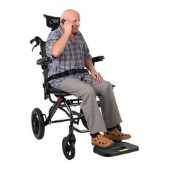 Folding Reclining Wheelchair Seniors Transport Wheelchair w/Backrest Seat 130kg