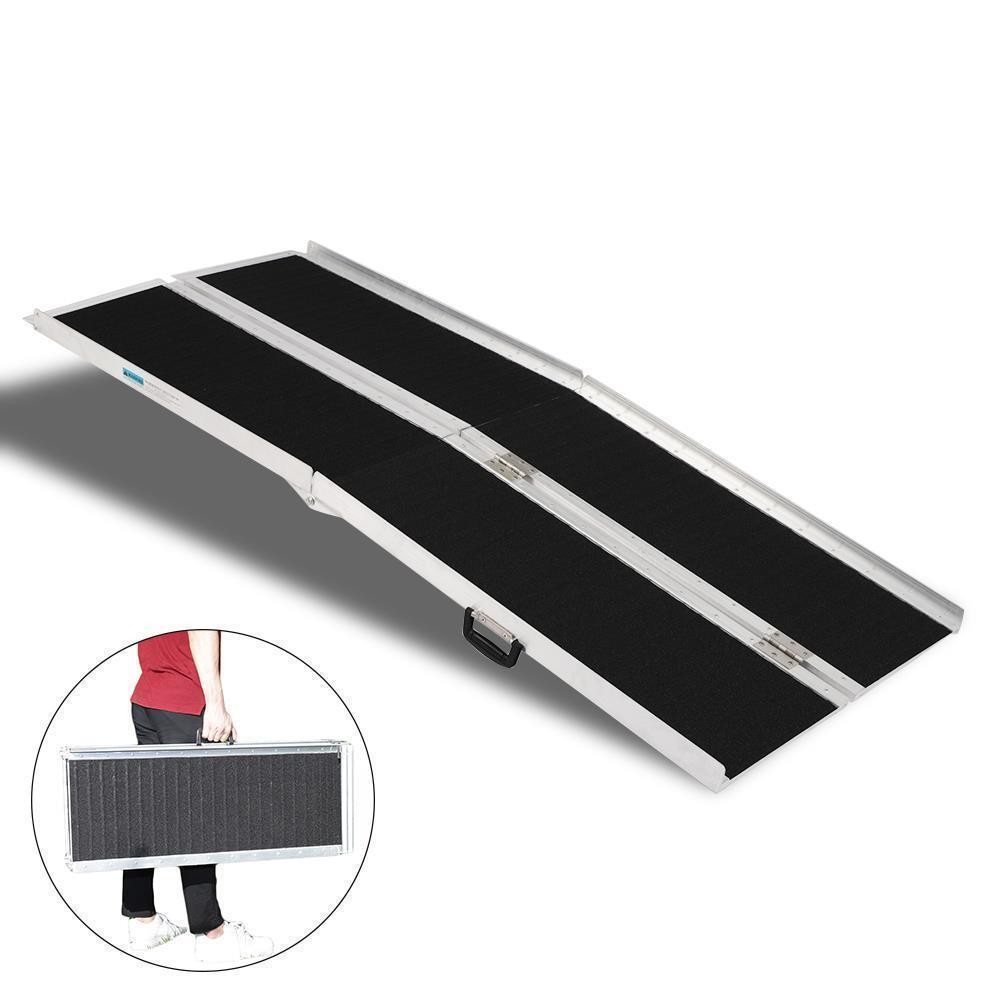 6ft Aluminum Multi-Folding Wheelchair Ramp Portable Non-Slip for Home Steps
