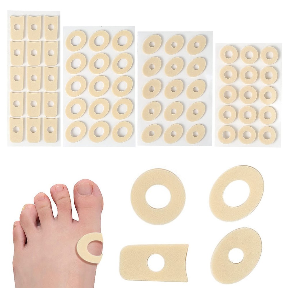 60 Pieces Corn Cushions, Soft Latex Foam Self Adhesive 60 Pieces, Beige
