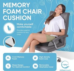 Large Seat Cushion (19” X 17” X 3”) Memory Foam for Office Chair, Wheelchair Cus