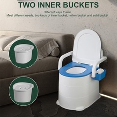 Portable Bedside Commode Toilet Elderly Disabled Commode Chair w/ Armrests 400kg