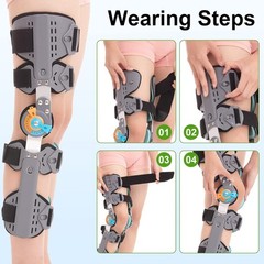 Hinged ROM Post Op Knee Brace Immobilizer Adjustable Knee Immobilizer Support