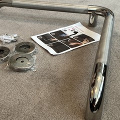 L-Shaped Stainless Steel Grab Bar Silver Easy Install Corrosion Resistant Kit