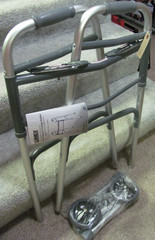 Lumex Dual-Release Folding Aluminum Walker w/Wheels (New)