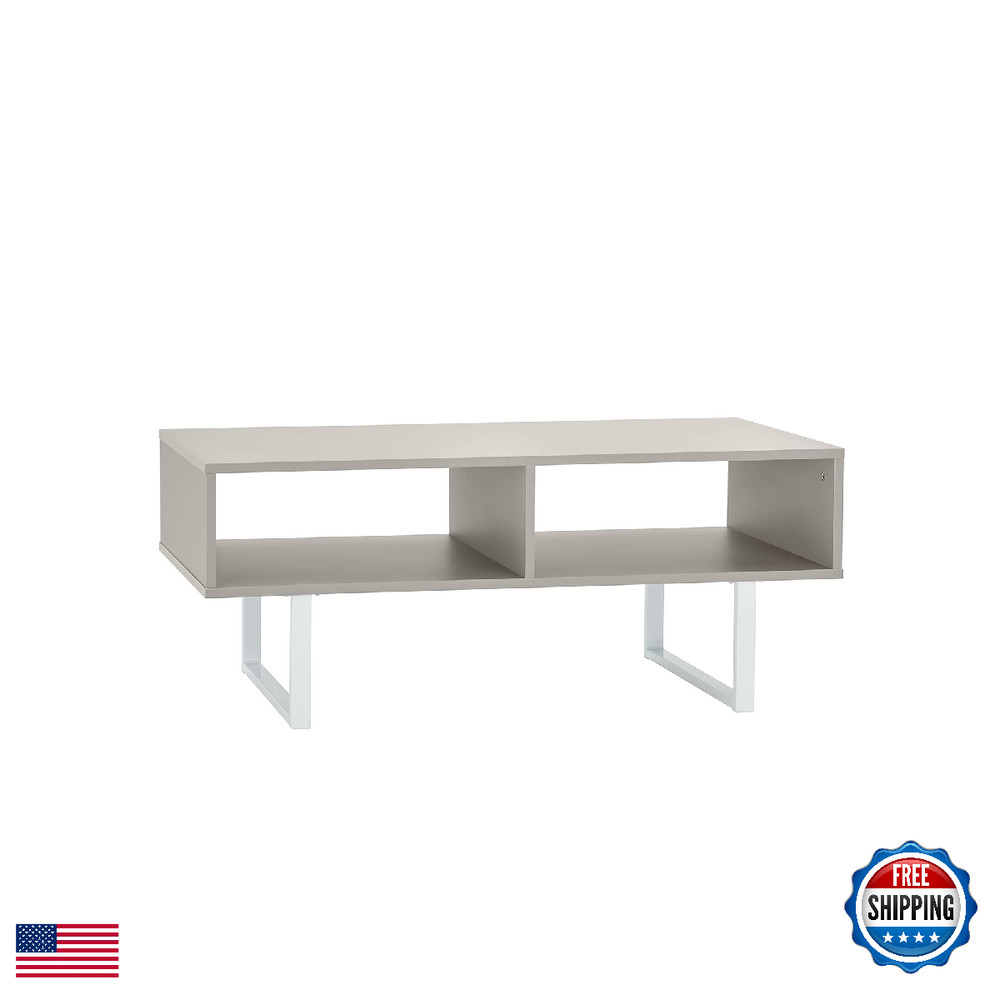 Closetmaid 4962 Rectangular Wood Coffee Table Storage Shelves Taupe 496200