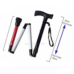Adjustable Folding Support Cane for Visually Impaired, 33-37 Inch, Folds