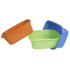 Nicesh 14 Quart Plastic Non-Slip 15″L x 11.8″W x 5.5″H, orange, blue, green