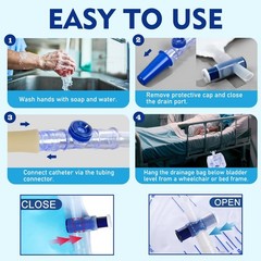 2000mL Catheter Bags for Men, 3-Pack Professional Urinary Drainage Bags with …