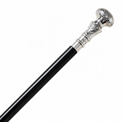 Vintage Ornate Silver Handle Walking Cane – Antique Style Decorative Dress Cane