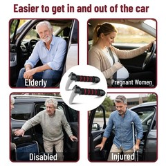 Bates- Car Door Handle for Elderly, 2 Pack, Assist Red
