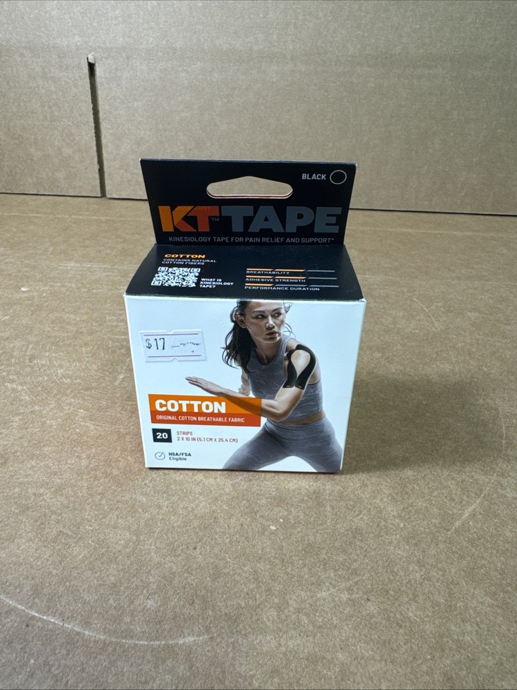 KT Tape Cotton Elastic Kinesiology Athletic Tape 20 Strips Black R1083