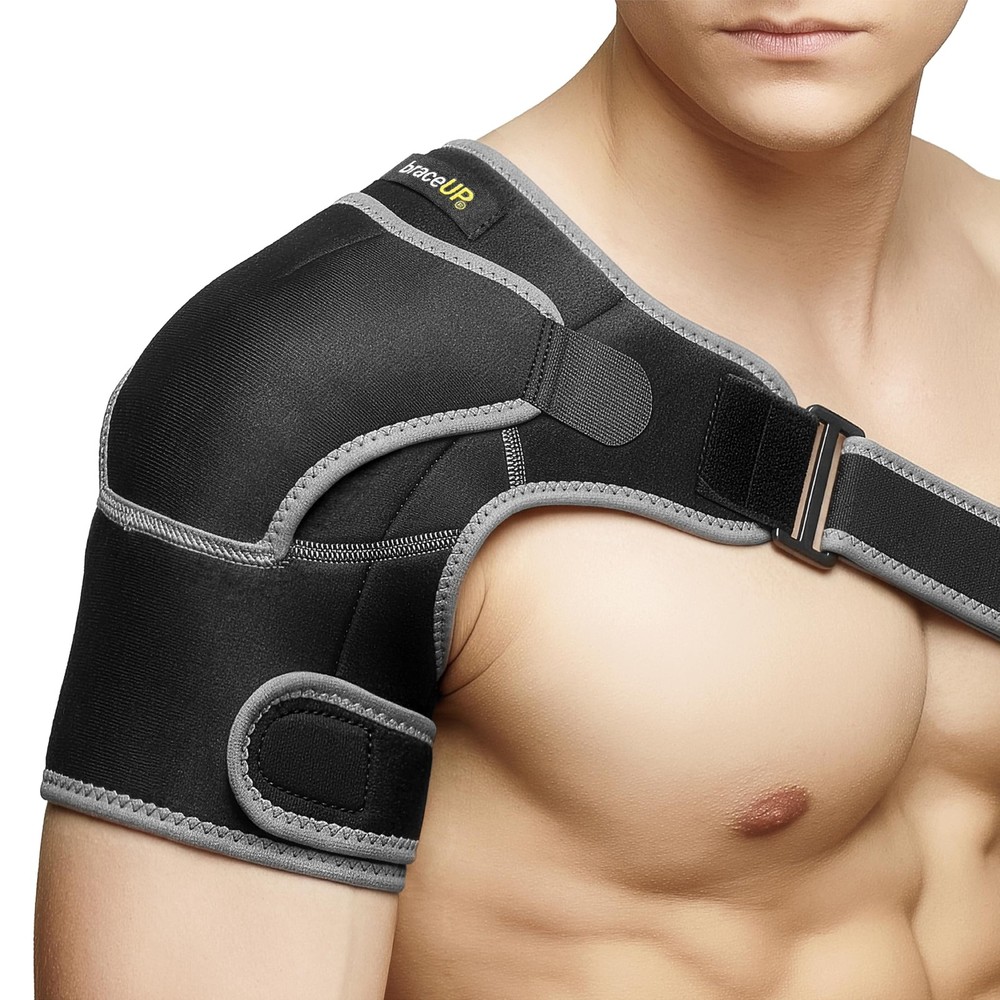 BraceUP Shoulder Brace with Adjustable Support and Ice Pad Pocket for Black