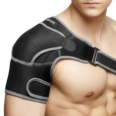 BraceUP Shoulder Brace with Adjustable Support and Ice Pad Pocket for Black