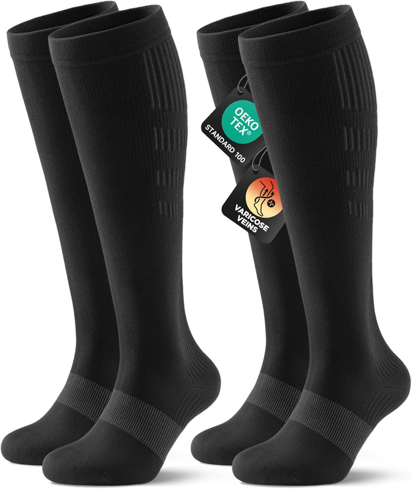 PULIOU Cooling Compression Socks for Women Men, 20-30 mmHg Circulation Knee High