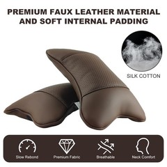 Car Neck Pillow 7×11 Inches PU Leather 3.2″ Thick – Ergonomic Headrest for Pain