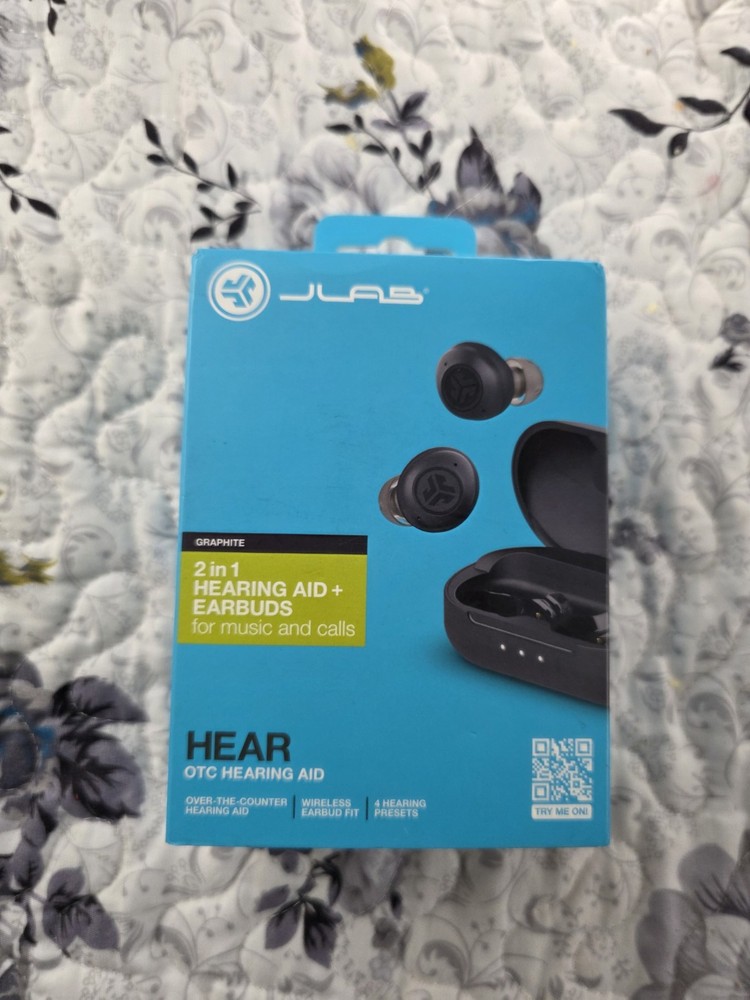 Hearing Aids JLab Hear OTC & Bluetooth Earbuds, 4 Presets Modes, Rechargeable
