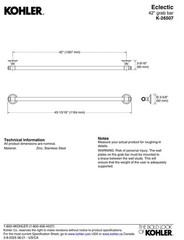 Kohler Eclectic 42″ grab bar K-26507-CP In Polished Chrome
