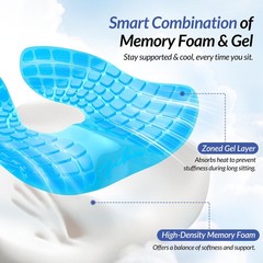 Pioneering Gel Seat Cushion for Sitting Without Stuffiness, Ergonomic Memory …