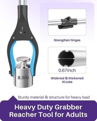 2 Pack 40-Inch Foldable Grabber Tool with Anti-Slip Rotating Jaw for Seniors