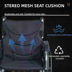 Aluminum Alloy Transport Wheelchair. 20″ Seats. With front and Rear Locking Hand