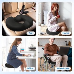 Donut Pillow for Tailbone Pain, Hemorrhoids – Cooling Gel Memory Foam Chair Seat