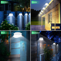 Outdoor Solar Gutter Lights – Solar Fence Lights Outdoor Waterproof LED Deck Lig