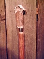 walking stick ELK ANTLER handle natural grown maple wood shaft MADE IN THE USA