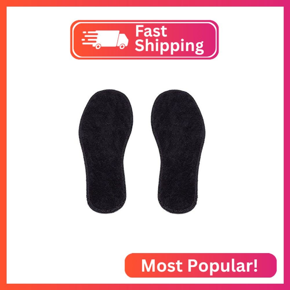 LAMBAA Summer Black Terry Insoles 1 Pair 8 Women