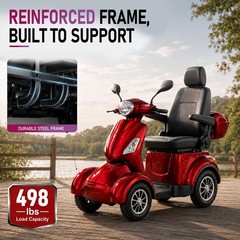 500 lbs 4 Wheel Mobility Scooter 500W All Terrain Fast Mobility Scooter 15 MPH