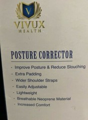 Vivux Health Posture Corrector Back Brace One Size Fits Most Unisex Men & Women