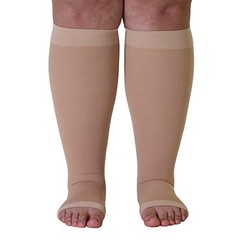 Made in The USA – Plus Size XXL Opaque Compression Socks with XX-Large Beige