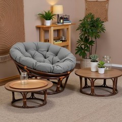Luxurious Thick Papasan Round Cushion: Overstuffed Seat Pad for Patio & Swing